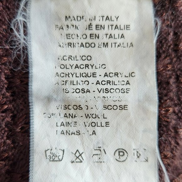 Missoni off shoulder chocolate floral jacquard knit Sweater Sz 40 Made in Italy - Picture 14 of 14